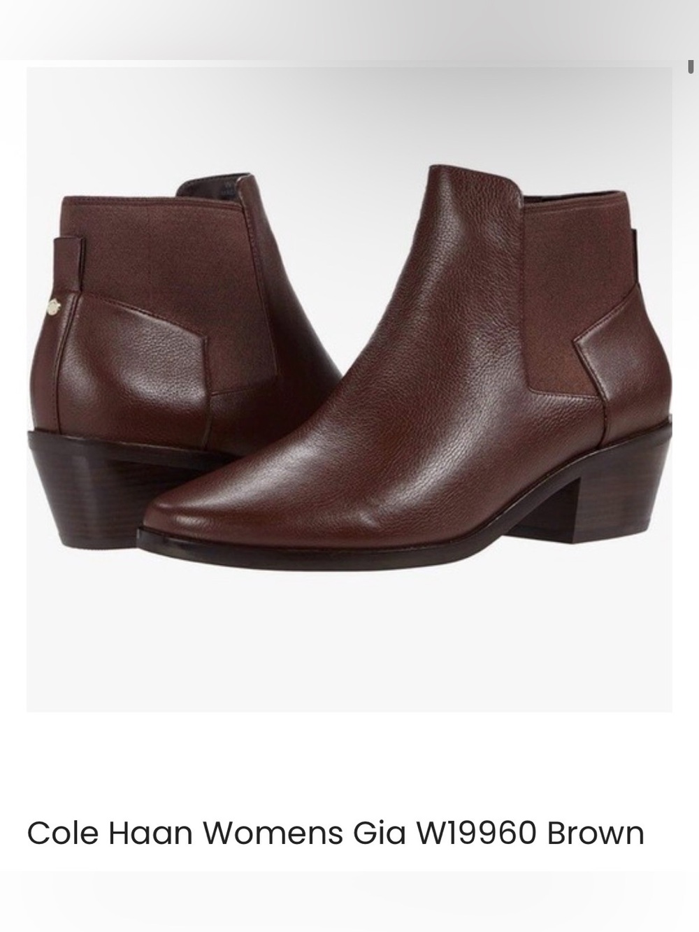 Cole Haan Womens Brown Leather Gia Bootie